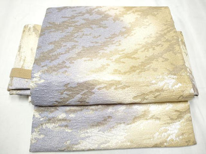 平和屋着物●つけ帯 霞文 金糸 正絹 逸品 CABD0491hy