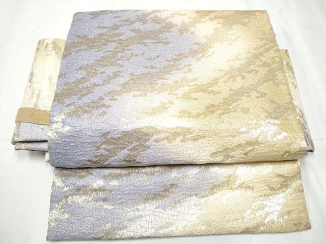 平和屋着物●つけ帯 霞文 金糸 正絹 逸品 CABD0491hy