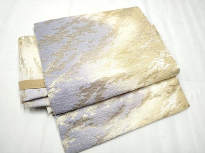 平和屋着物●つけ帯 霞文 金糸 正絹 逸品 CABD0491hy