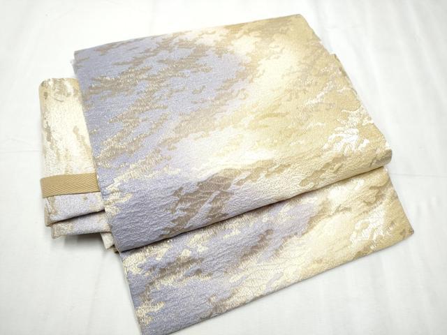 平和屋着物●つけ帯 霞文 金糸 正絹 逸品 CABD0491hy