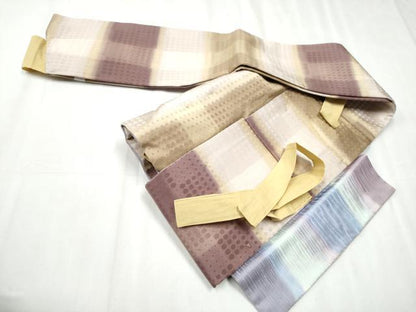 平和屋着物●つけ帯 霞文 正絹 逸品 CABD0493hy