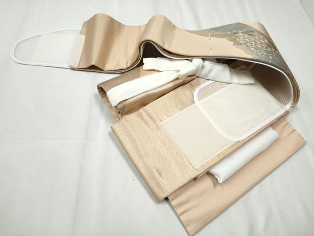 平和屋着物●ワンタッチつけ帯　道長吉祥文　金糸　正絹　逸品　CABD0496hy
