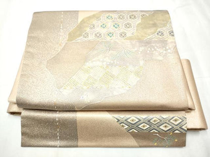平和屋着物●ワンタッチつけ帯　道長吉祥文　金糸　正絹　逸品　CABD0496hy