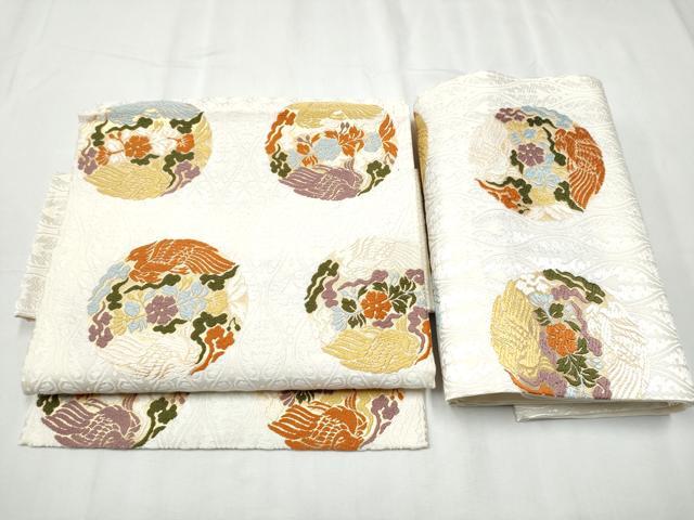 平和屋着物●山口美術織物 皇室 伊勢神宮御用 西陣織 山口克爾監修 つけ帯 立波有職丸文 金糸 正絹 逸品 CABD0498hy
