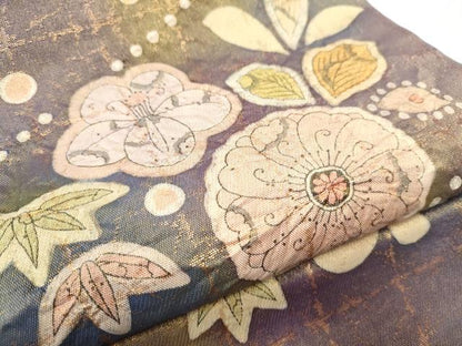 平和屋着物●つけ帯 作家物 絞り 辻が花 金通し地 正絹 逸品 CABD0503hy