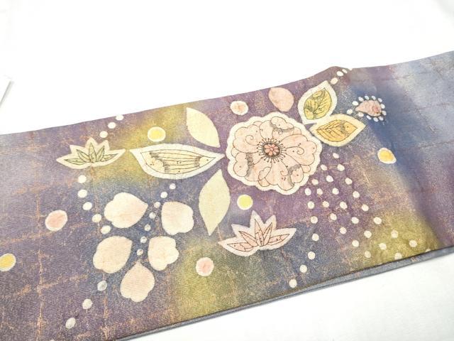 平和屋着物●つけ帯 作家物 絞り 辻が花 金通し地 正絹 逸品 CABD0503hy
