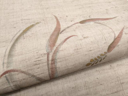 平和屋着物●つけ帯 手描き 生紬 舞葉丸文 金彩 さが美扱い 正絹 逸品 CABD0506hy