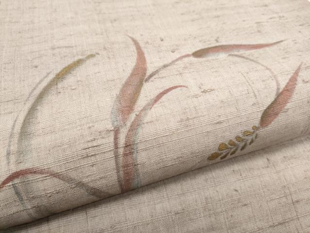 平和屋着物●つけ帯 手描き 生紬 舞葉丸文 金彩 さが美扱い 正絹 逸品 CABD0506hy