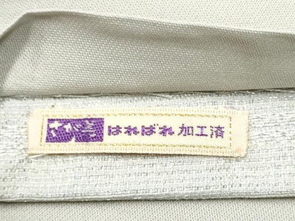平和屋着物●太鼓柄袋帯 エ霞文 銀通し地 正絹 逸品 CABD0507hy
