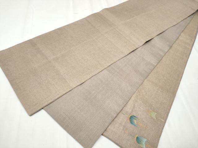 平和屋着物▽太鼓柄袋帯 スリーシーズン 春夏秋 すくい織 矢羽根文 金糸 正絹 逸品 CABD0509hy