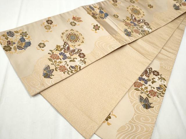 平和屋着物●六通柄 京袋帯 花蝶文 CABD0525hy