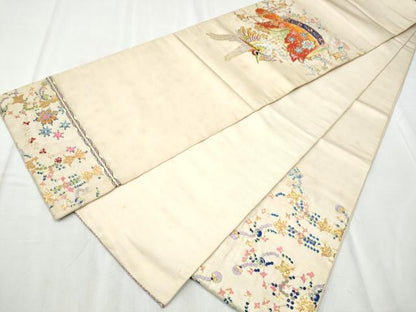 平和屋着物●龍村平蔵製　太鼓柄　本袋帯　千代の冠錦　金銀糸　正絹　逸品　CABD0532hy