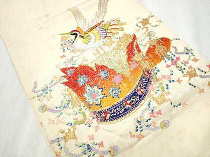 平和屋着物●龍村平蔵製　太鼓柄　本袋帯　千代の冠錦　金銀糸　正絹　逸品　CABD0532hy