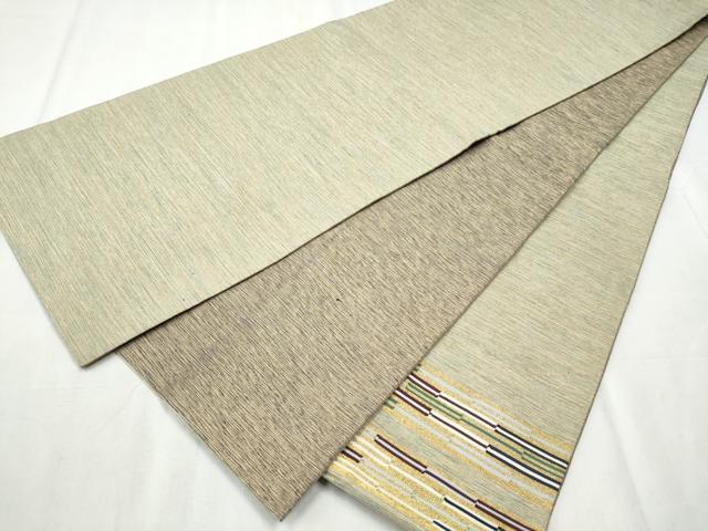 平和屋着物●両面　太鼓柄袋帯　横段文　金糸　正絹　逸品　CABD0533hy