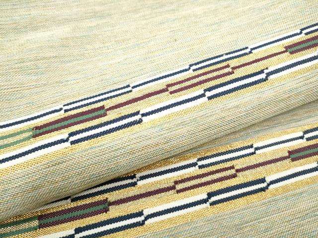 平和屋着物●両面　太鼓柄袋帯　横段文　金糸　正絹　逸品　CABD0533hy