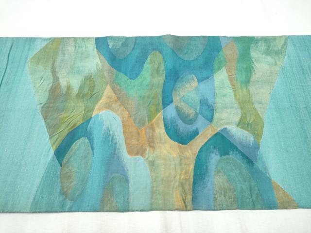 平和屋着物●太鼓柄袋帯　紬地　すくい織　抽象文　正絹　逸品　CABD0540hy