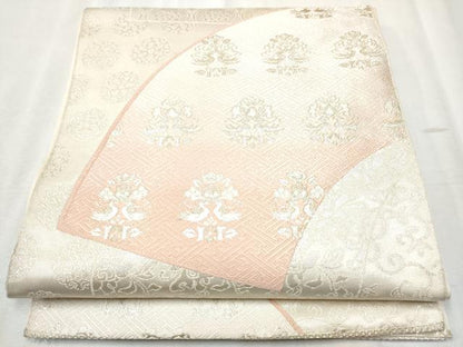 平和屋着物●六通柄袋帯　唐織　向かい鳥花文　金銀糸　正絹　逸品　CABD0548hy