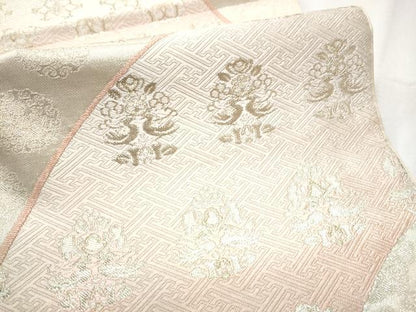 平和屋着物●六通柄袋帯　唐織　向かい鳥花文　金銀糸　正絹　逸品　CABD0548hy