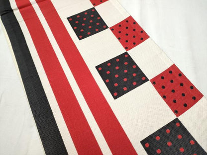 平和屋着物●六通柄袋帯　市松丸文　正絹　逸品　CABD0554hy