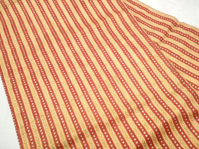 平和屋着物●全通柄　九寸名古屋帯　間道　綿　逸品　CABD0561hy