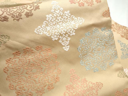 平和屋着物●九寸名古屋帯　唐織　花唐草文　正絹　逸品　CABD0569hy