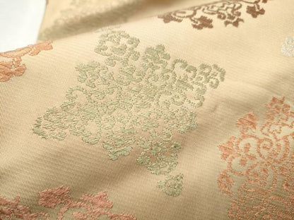 平和屋着物●九寸名古屋帯　唐織　花唐草文　正絹　逸品　CABD0569hy