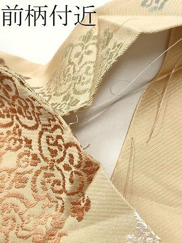 平和屋着物●九寸名古屋帯　唐織　花唐草文　正絹　逸品　CABD0569hy