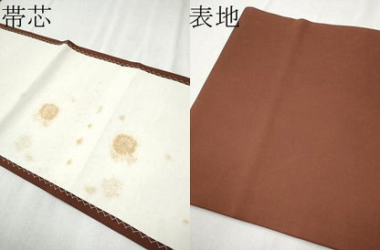 平和屋着物●銀座　志ま亀　塩瀬　九寸開き名古屋帯　型染め　麻の葉文様　正絹　逸品　CABD0576hy