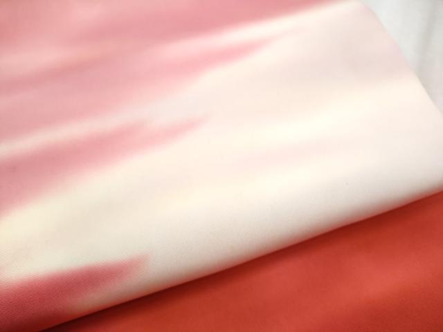 平和屋着物●虹色創家　本郷大田子　塩瀬　九寸名古屋帯　霞文　正絹　逸品　CABD0581hy