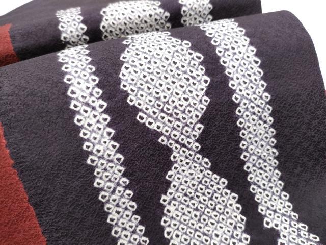 平和屋着物●九寸名古屋帯　絞り　間道　正絹　逸品　CABD0599hy