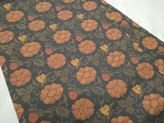 平和屋着物●全通柄　九寸名古屋帯　花唐草文　正絹　逸品　CABD0603hy