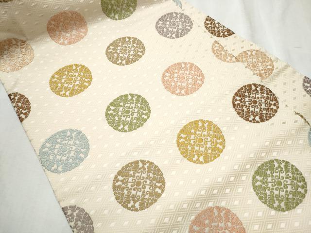 平和屋着物●九寸名古屋帯　唐織　草木染　花唐草文　正絹　逸品　CABD0606hy