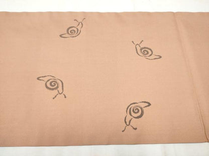 平和屋着物●九寸開き名古屋帯　遠山文　カタツムリ　正絹　逸品　CABD0609hy