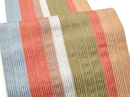 平和屋着物●本場筑前博多織　半幅帯　間道　正絹　逸品　CABD0624hy