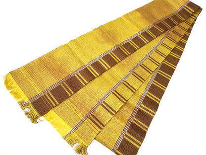 平和屋着物●本場黄八丈　紬　半幅帯　横段文　正絹　逸品　CABD0626hy
