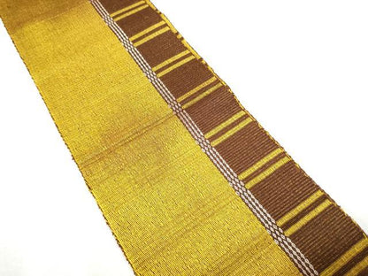 平和屋着物●本場黄八丈　紬　半幅帯　横段文　正絹　逸品　CABD0626hy