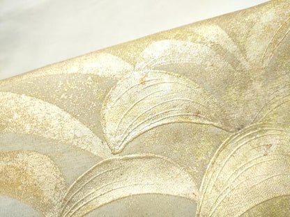 平和屋着物●爪掻き本綴れ　太鼓柄袋帯　舞葉文　金彩　正絹　逸品　CABD0638hy