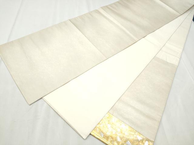 平和屋着物●太鼓柄袋帯　箔散らし　金銀彩　正絹　逸品　CABD0642hy