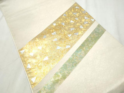 平和屋着物●太鼓柄袋帯　箔散らし　金銀彩　正絹　逸品　CABD0642hy