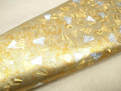 平和屋着物●太鼓柄袋帯　箔散らし　金銀彩　正絹　逸品　CABD0642hy