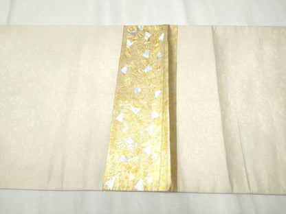 平和屋着物●太鼓柄袋帯　箔散らし　金銀彩　正絹　逸品　CABD0642hy