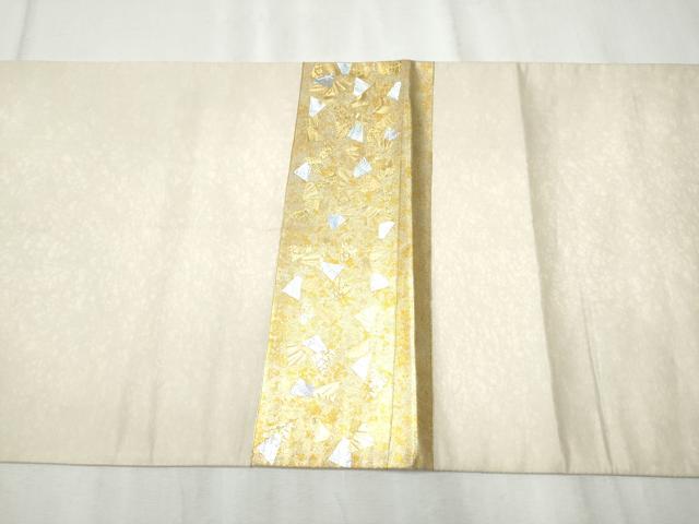 平和屋着物●太鼓柄袋帯　箔散らし　金銀彩　正絹　逸品　CABD0642hy