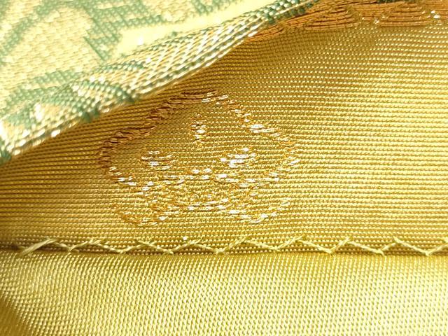平和屋着物●六通柄袋帯 唐織 松葉文 金糸 正絹 逸品 CABD0643hy