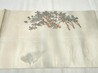 平和屋着物●近代日本画の巨匠　横山大観　じゅらく謹製　太鼓柄袋帯　羽衣　金糸　正絹　逸品　CABD0644hy