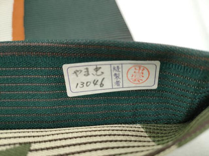 平和屋着物●両面　全通柄袋帯　紹巴全通織　幾何学文様　正絹　逸品　CABD0645hy