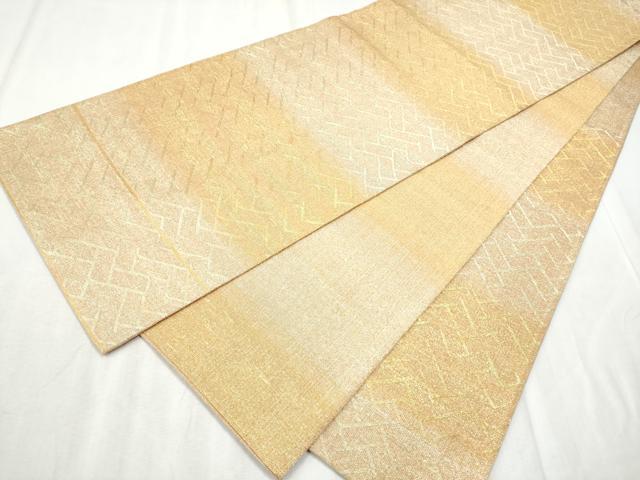 平和屋着物●桝屋高尾　ねん金綴錦　六通柄袋帯　名物聚文桧垣　金銀糸　正絹　逸品　CABD0654hy
