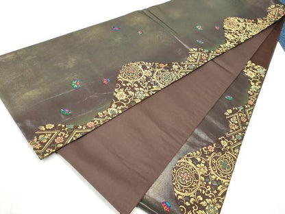 平和屋着物●TOKI志すい キモノモードオリジナルブランド 六通柄袋帯 唐織 花唐草文 金糸 正絹 逸品 CABD0655hy