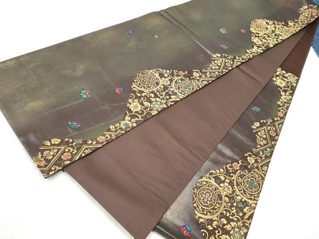 平和屋着物●TOKI志すい キモノモードオリジナルブランド 六通柄袋帯 唐織 花唐草文 金糸 正絹 逸品 CABD0655hy