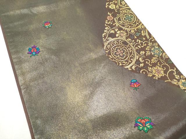 平和屋着物●TOKI志すい キモノモードオリジナルブランド 六通柄袋帯 唐織 花唐草文 金糸 正絹 逸品 CABD0655hy