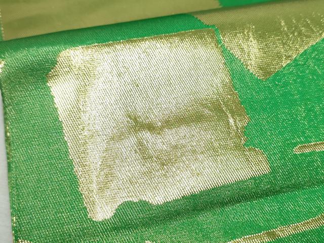 平和屋着物●西陣　川島織物　丸帯　破れ色紙文　金糸　正絹　逸品　CABD0657hy
